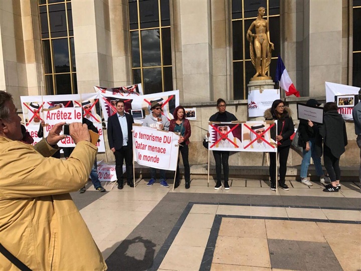 Mass demonstration against Qatar and its Emir in Paris