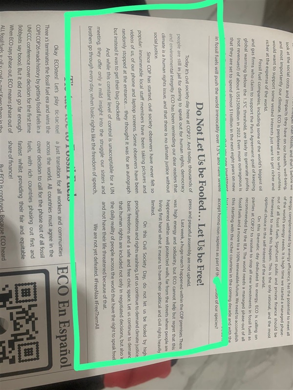 Attempting to politicize COP27: UN organization distributes leaflets to attendees