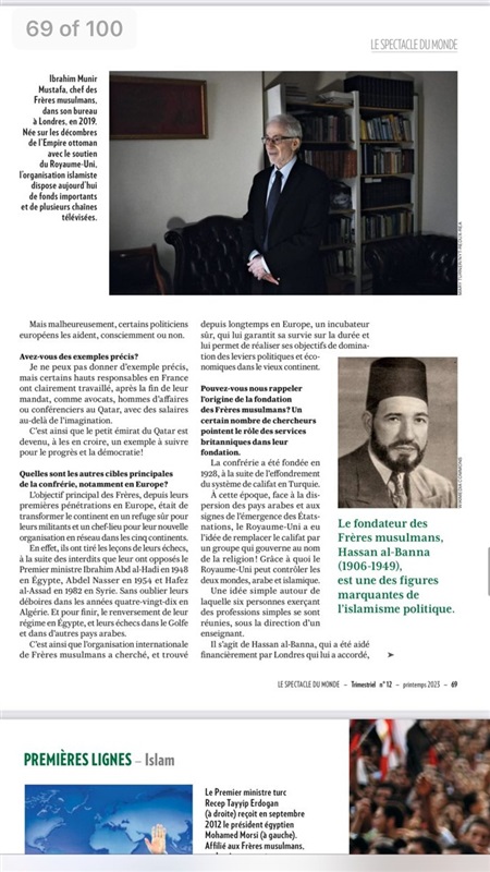 In interview with French magazine, Le Spectacle du Monde  Ali: Brotherhood finds safe incubator in Europe